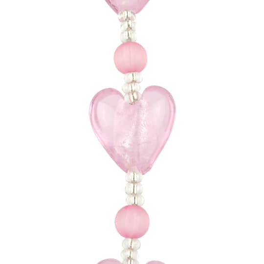 Pink Heart Lampwork Glass Bead Mix by Bead Landing&#x2122;